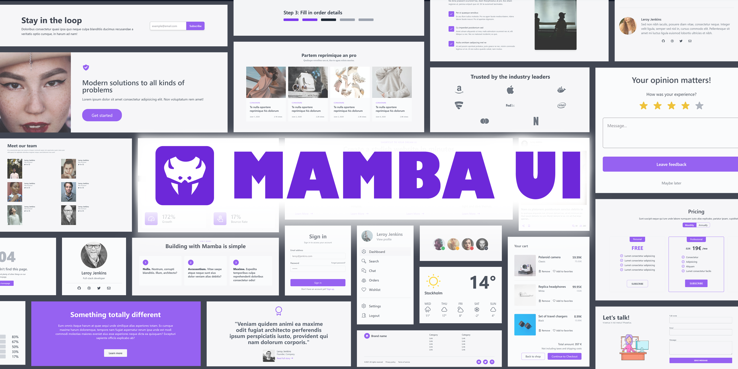 Mamba UI | Free HTML components and templates built with Tailwind CSS